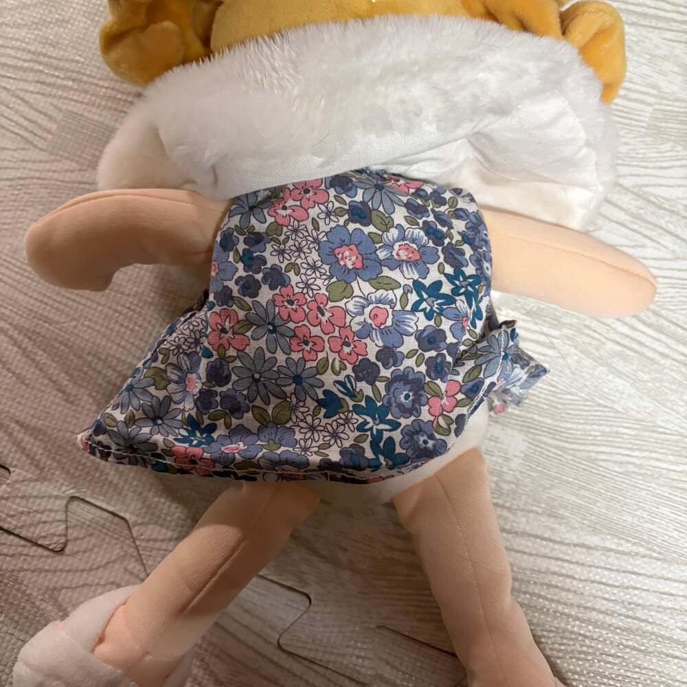 JoliJou Paris Demoiselle Pretty Blonde Plush Rag Doll in Floral Dress - Picture 3 of 4